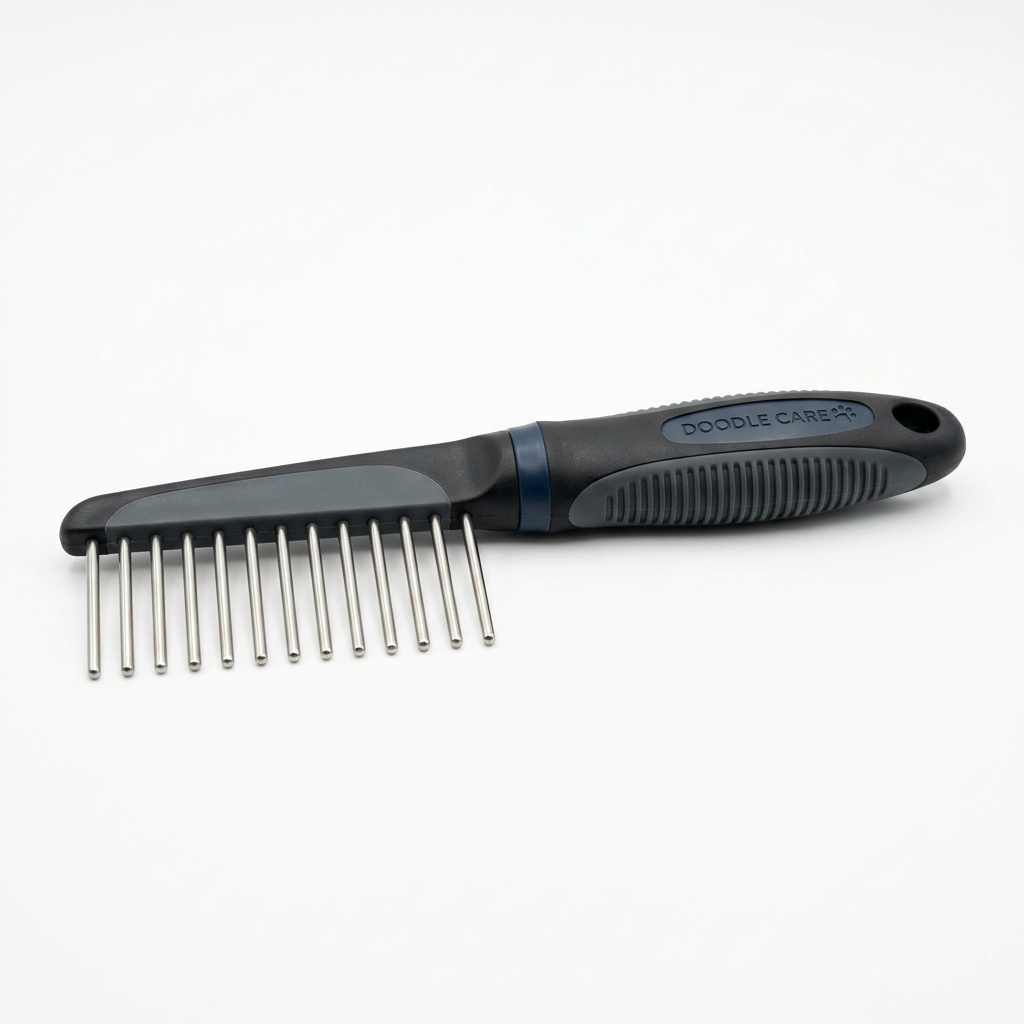 Dematting Comb for Doodles — Gentle Detangler & Undercoat Rake for Goldendoodles, Labradoodles & Poodle Mixes
