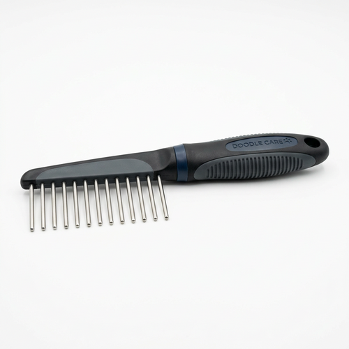 Dematting Comb for Doodles — Gentle Detangler & Undercoat Rake for Goldendoodles, Labradoodles & Poodle Mixes